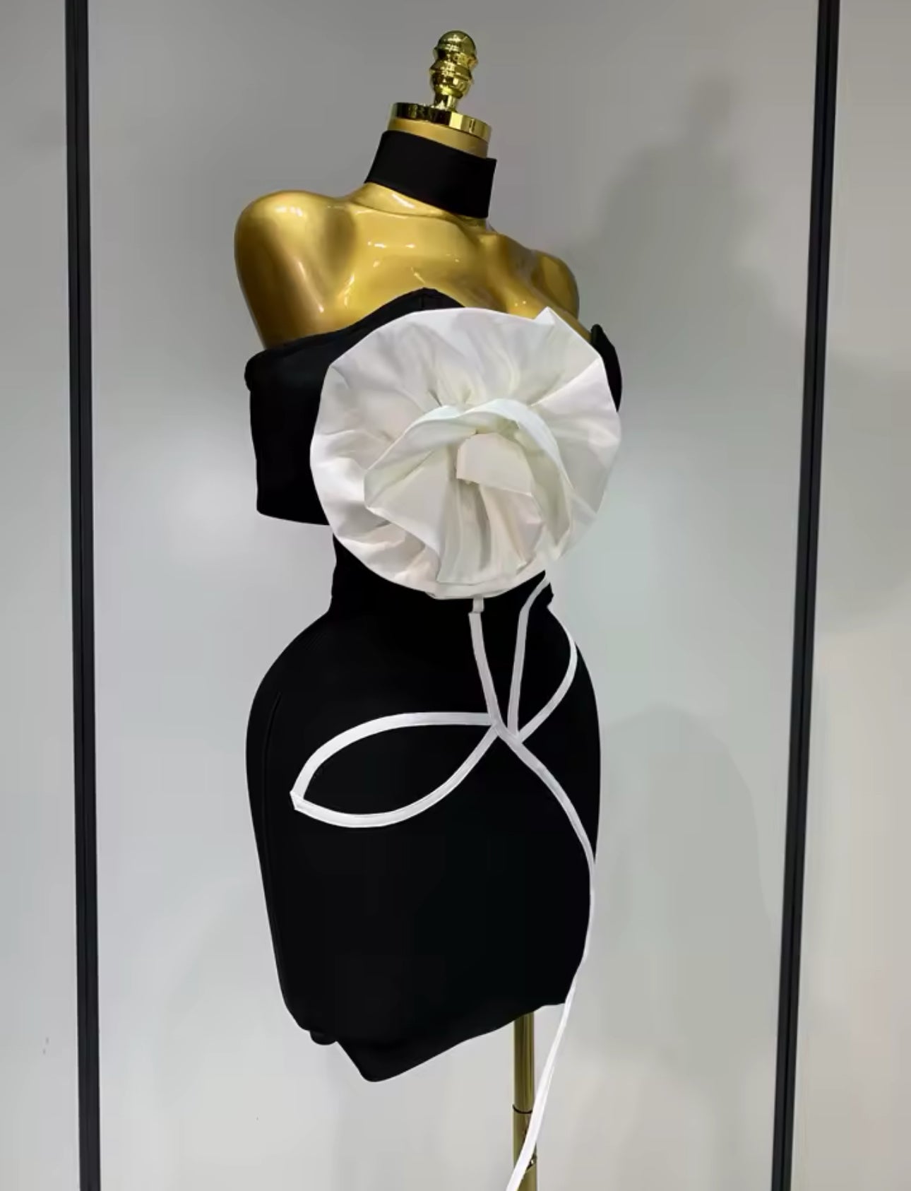 Sexy flower black dress