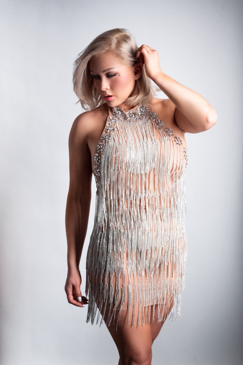 Sexy Rain Backless Mini Dress