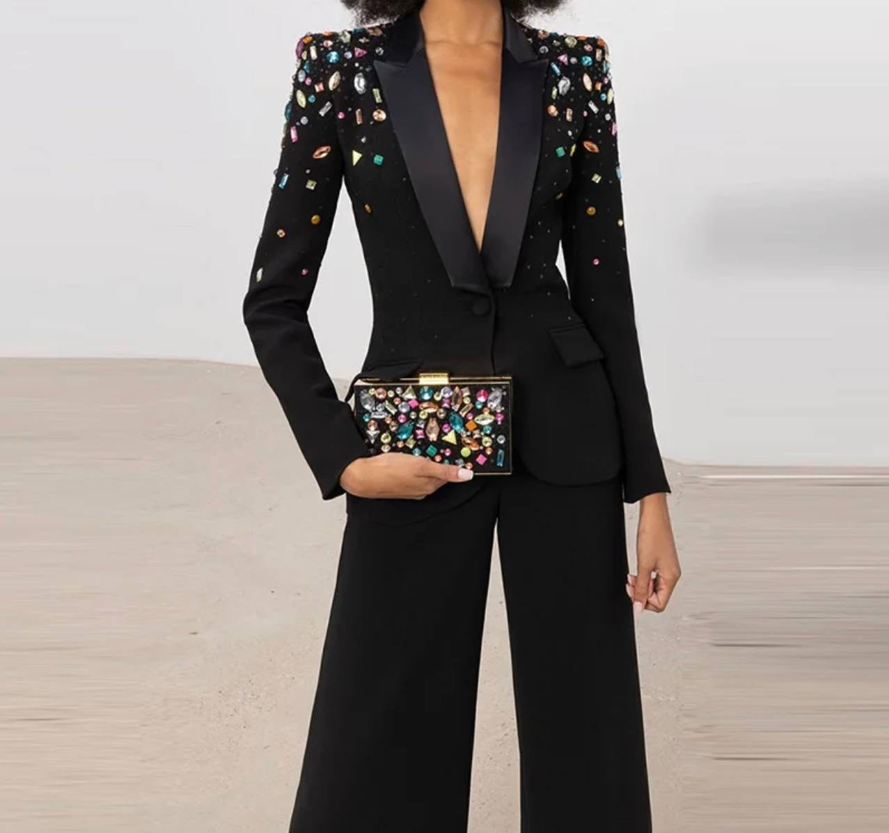 Color Bided Business Suit