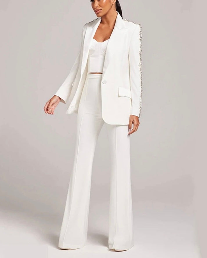 Crystal Beaded Rhinestones Sew Business Suits
