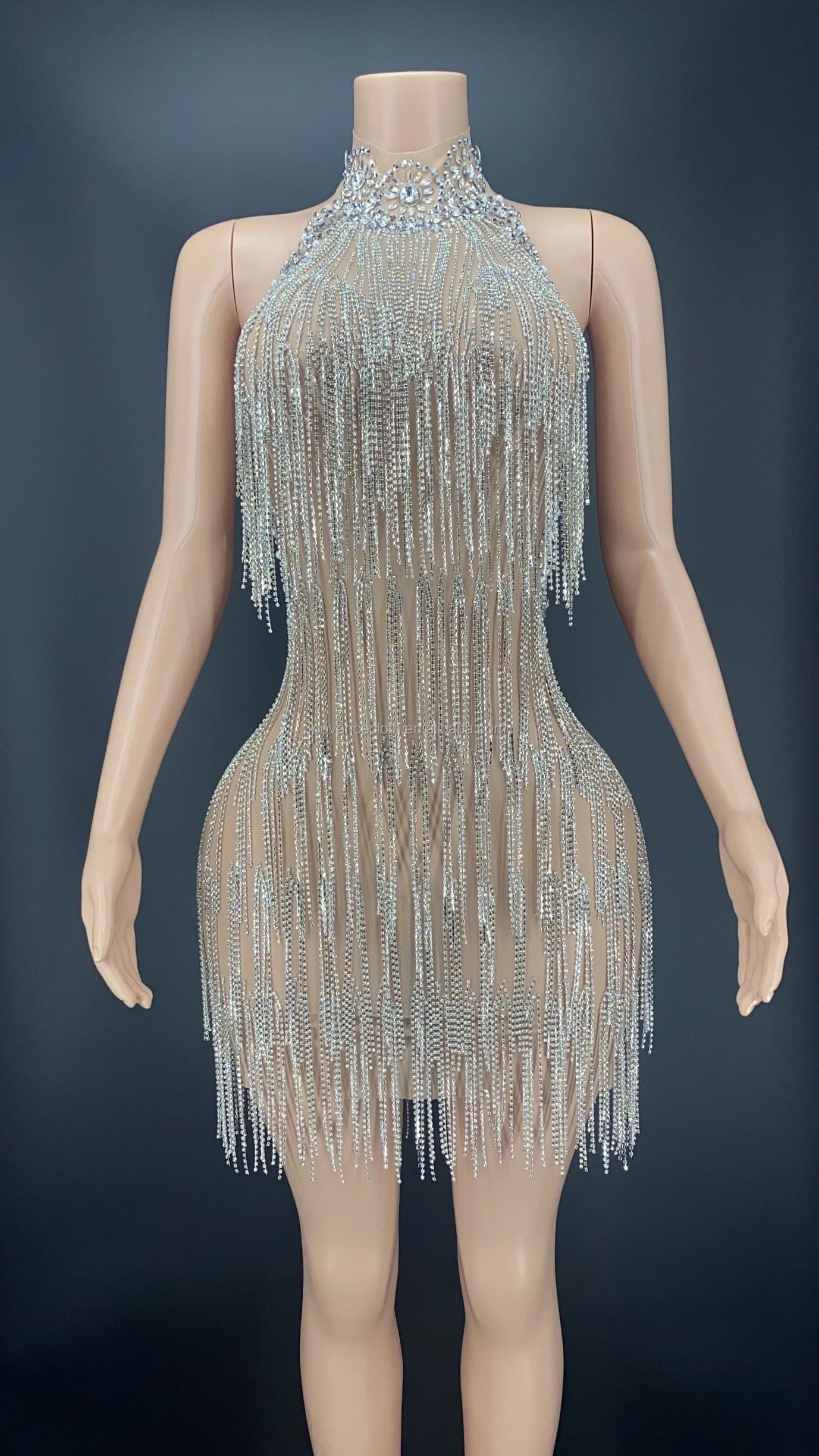 Sexy Rain Backless Mini Dress
