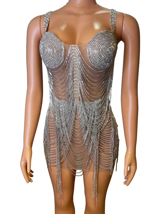 See Through Mesh Sexy Short Tight Mini Dress