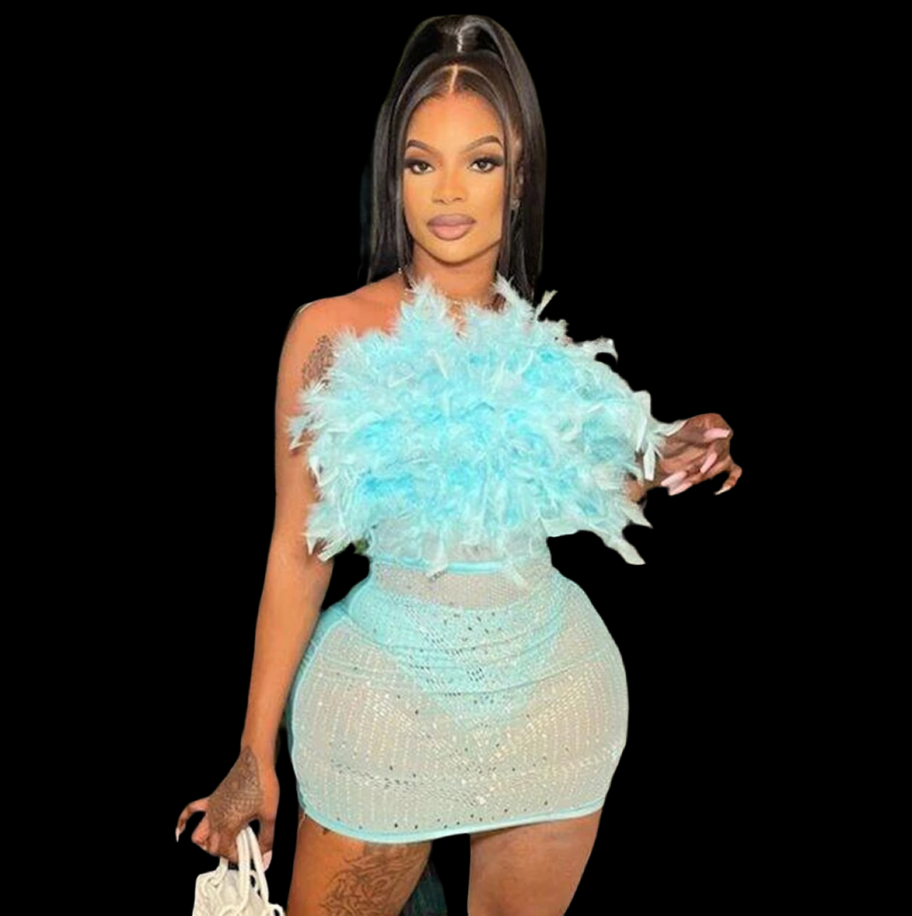 Rhinestone feather dress