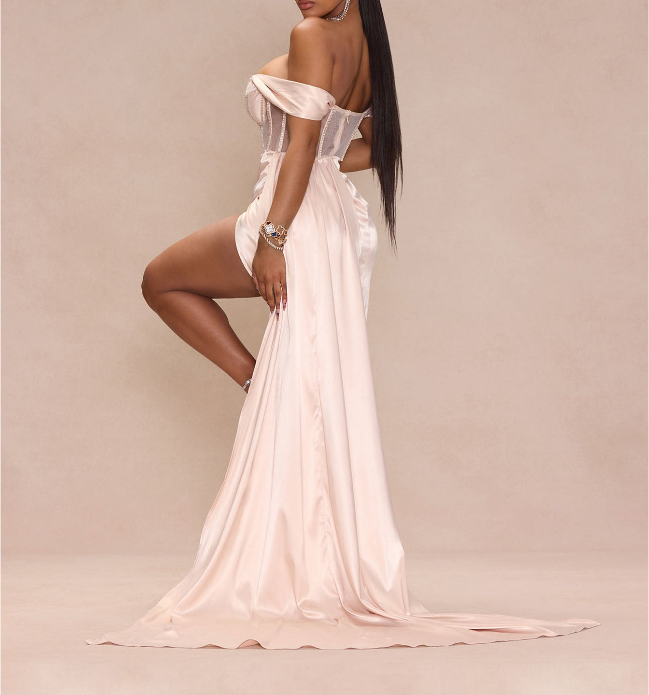 Lily dress Champagne satin