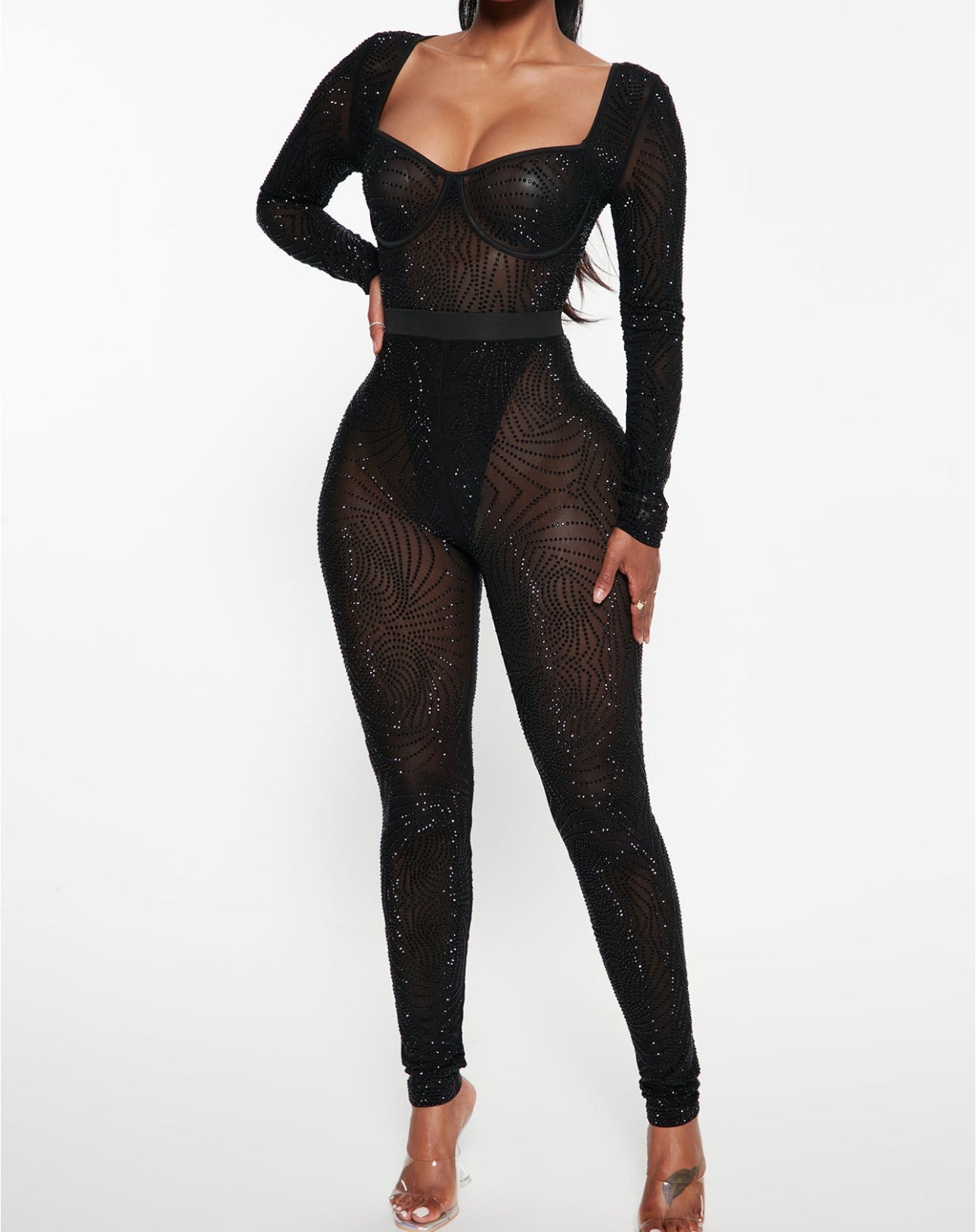 Rhinestone leggings set