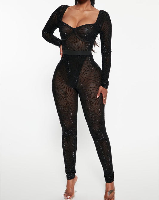 Rhinestone leggings set