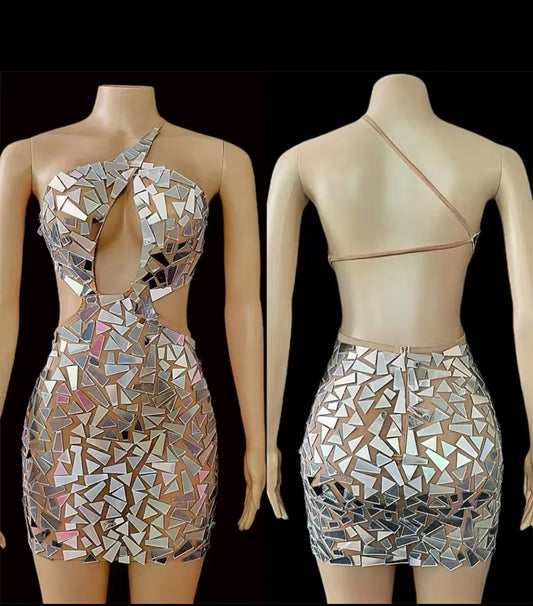 Mirrors backless mini dress
