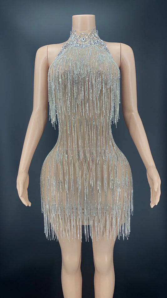 Sexy Rain Backless Mini Dress